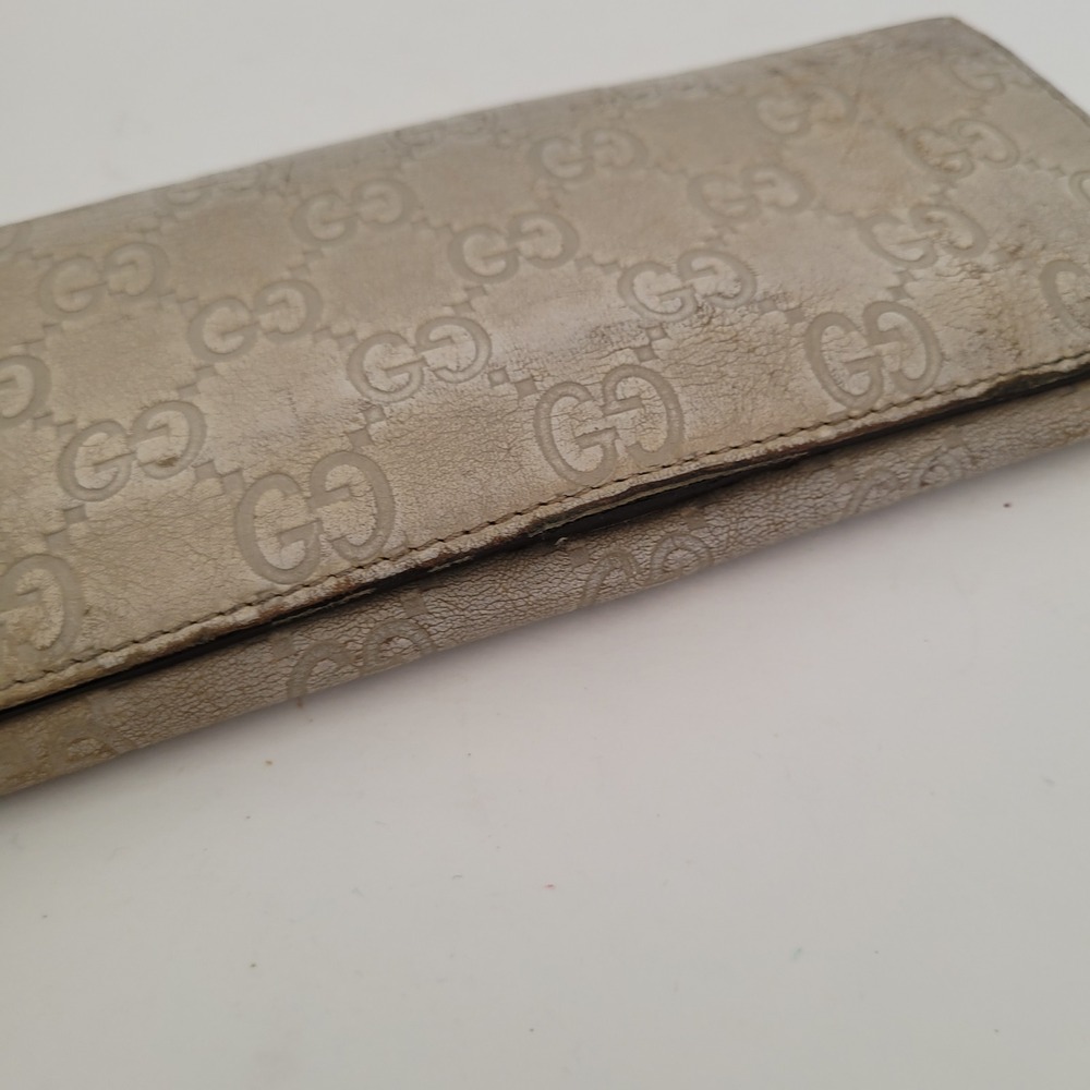 Gucci Guccissima Long Continental Wallet Bone White Leather 115229-2149‎ - Picture 12 of 14